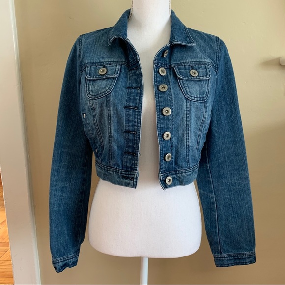 HIGHWAY Jeans Cropped Medium Wash Jean Jacket, Size Medium - Picture 1 of 10